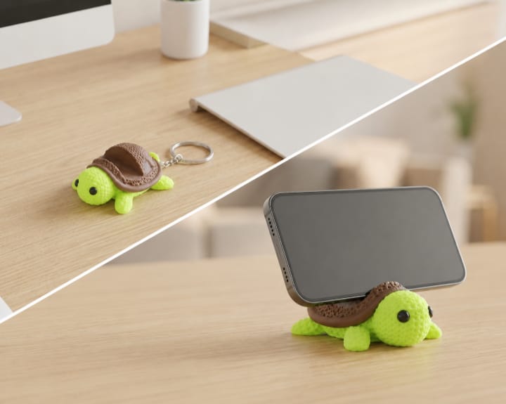 Turtle Buddy - 2 in 1 Keychain & Phone Stand